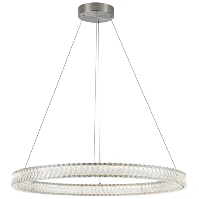 Artcraft Chevron 31.5" Wide Brushed Nickel Pendant