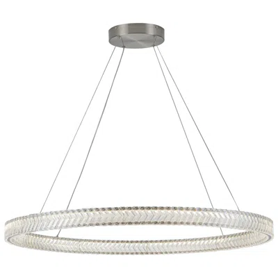 Artcraft Chevron 39" Wide Brushed Nickel Pendant