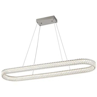 Artcraft Chevron 47" Wide Brushed Nickel Pendant