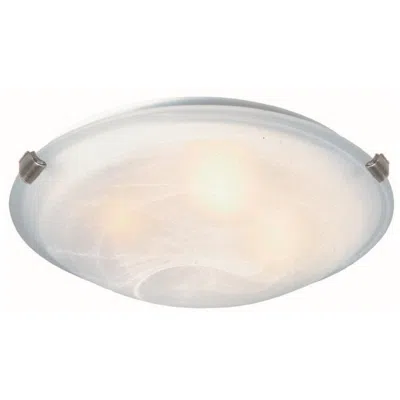 Artcraft Clip Flush 15" Wide 3-light Brushed Nickel Flush Mount W/ White Glass