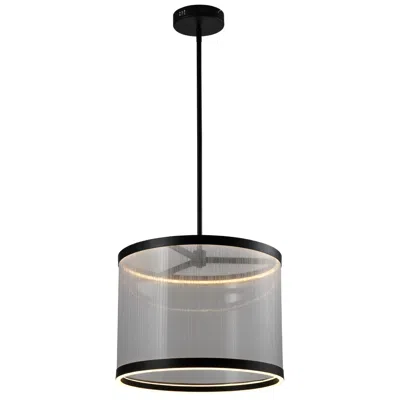 Artcraft Cora 17 3/4" Wide Black Led Drum Pendant Light