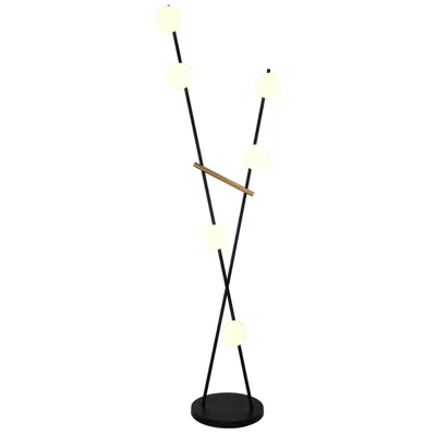 Artcraft Cortina Black 6-light Led Floor Lamp