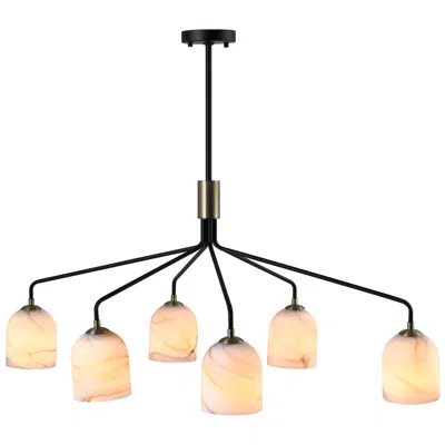Artcraft Crema 40 1/2" Wide Black 6-light Chandelier