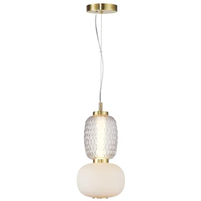 Artcraft Cyra 6" Wide Brass Double Shade Pendant