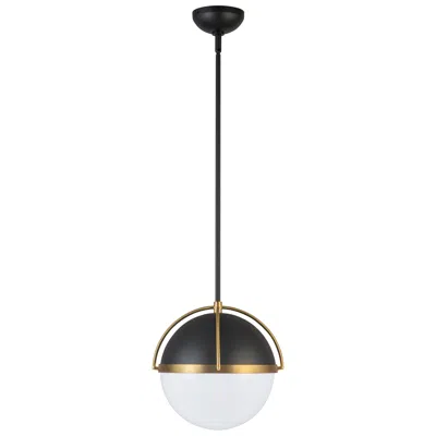 Artcraft Dahlia 15 1/2"w Matte Black And Brass Pendant Light