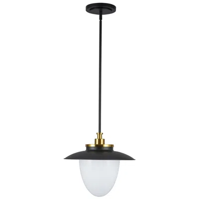 Artcraft Dahlia 15" Wide Black And Brass Pendant Light