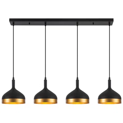 Artcraft Dash 41" Wide Black And Gold 4-light Island Pendant