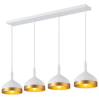 Artcraft Dash Collection 4-light Island Light, White & Gold