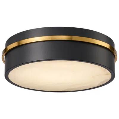 Artcraft Dax 12" Wide Black And Brass Led Ceiling Light