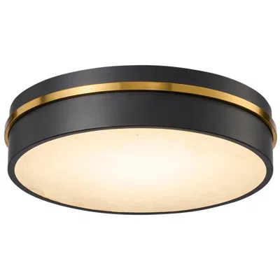 Artcraft Dax 15 1/4" Wide Black And Brass Led Ceiling Light