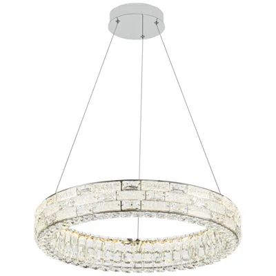 Artcraft Elegance 23 1/2" Wide Polished Nickel Crystal Led Chandelier In White