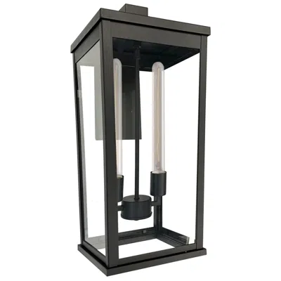 Artcraft Elmgrove 10" Wide 2-light Black Outdoor Wall With Clear Glass Shade