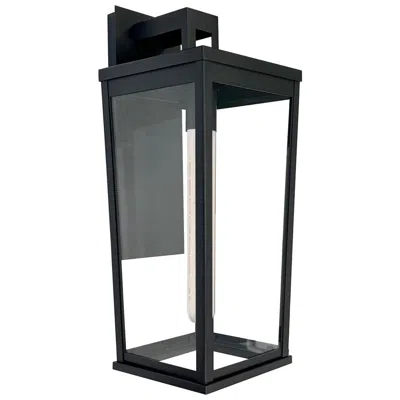 Artcraft Elmgrove 7.5" Wide Black Outdoor Wall With Clear Glass Shade