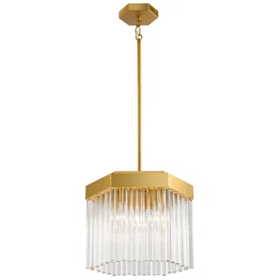 Artcraft Emma 14" Wide Brushed Brass Pendant Light