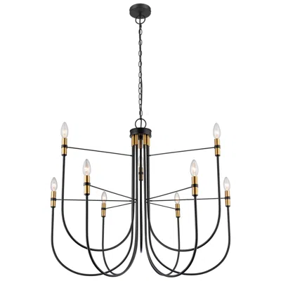 Artcraft Foundry 33" Wide 9-light Black, Brass Chandelier