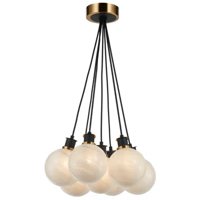 Artcraft Gem 18" Wide 7-light Black Chandelier With Clear Glass Shade