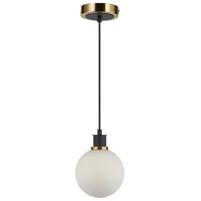 Artcraft Gem 6" Wide Black Pendant With White Glass Shade
