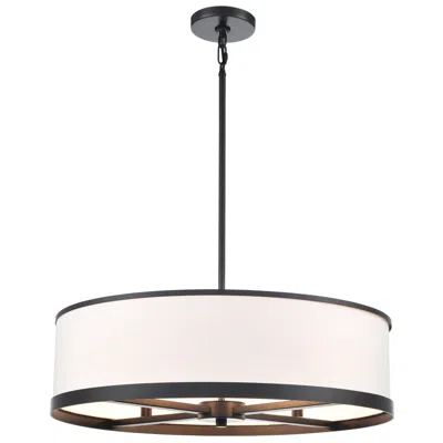 Artcraft High Street 24" Wide Black Drum Chandelier