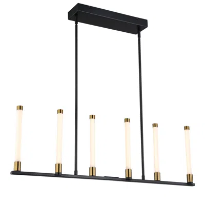 Artcraft Infiniti Collection 6-light Integrated Led Island Light Matte Black & B