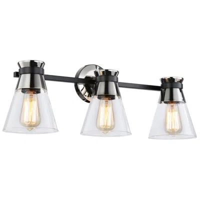 Artcraft Kanata 26 1/2" Black And Brushed Nickel 3-light Bath Light