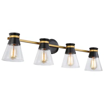 Artcraft Kanata 36" Wide Black Brushed Brass 4-light Bath Light