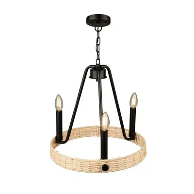 Artcraft Lighting 3 Light Candle Style Chandelier With Wood