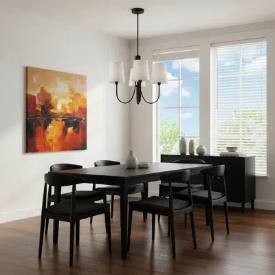 Artcraft Lighting 3 Light Shaded Chandelier In Black