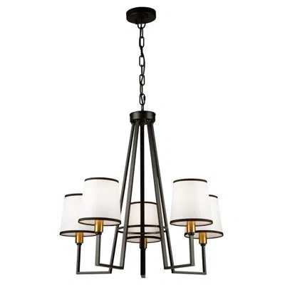 Artcraft Lighting 5 Light Chandelier Black And Gold