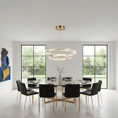 Artcraft Lighting 65w Led Chandelier Brushed Brass In Brushed Brass;clear