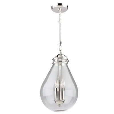Artcraft Lighting Alexandria 3 - Light Unique / Statement Teardrop Pendant In Polished Nickel
