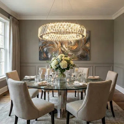 Artcraft Lighting Alya Chandelier - Polished Nickel - 19.69" Dia. In Multi
