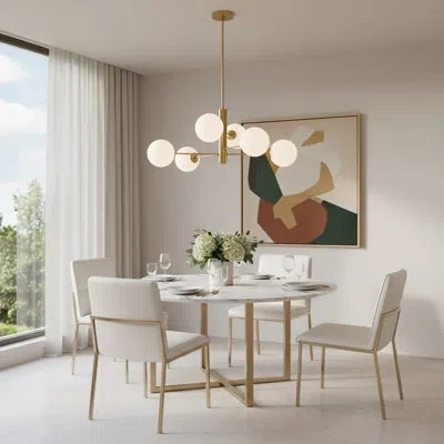 Artcraft Lighting Aurelia 6 - Light Dimmable Starburst/sputnik Chandelier In Brass