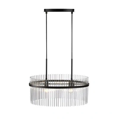 Artcraft Lighting Ava - 2-light Chandelier - Black With Clear Glass Rods Shade