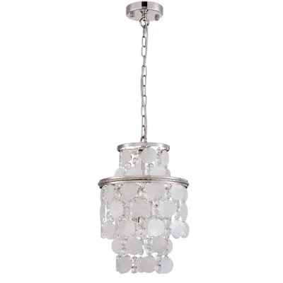 Artcraft Lighting Avara 2-light Pendant - Polished Nickel - Clear Crystal With Capiz Shell