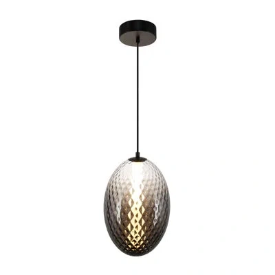 Artcraft Lighting Celeste - Integrated Led Pendant 10" - Diamond Glassware Shade - Gunmetal Finish In Smoke Ombre