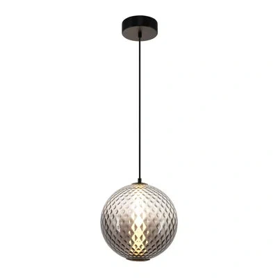 Artcraft Lighting Celeste - Integrated Led Pendant 12" - Diamond Glassware Shade - Gunmetal Finish In Smoke Ombre