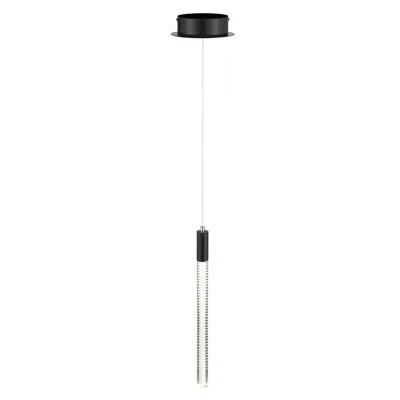 Artcraft Lighting Cepeda - 1-light Integrated Led Pendant - Black Finish With Laser Lined Glass Rods