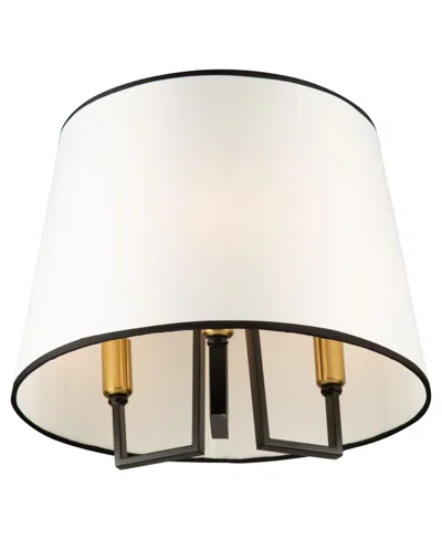 Artcraft Lighting Coco 15.7" Metal 3-light Semi-flush Mount In Black