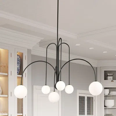 Artcraft Lighting Comet 6 - Light Shaded Classic / Traditional Chandelier In Semi Matte Black