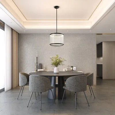 Artcraft Lighting Cora - Integrated Led Pendant - Black Finish - Silver Shade