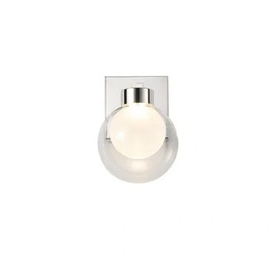 Artcraft Lighting Crewe - 1-light Wall Sconce - Polished Nickel Finish - Clear Outer With Frosted Inner Glass Shade