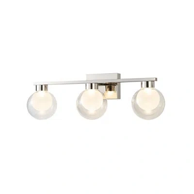 Artcraft Lighting Crewe - Bathroom Vanity - Polished Nickel Finish - Clear Outer With Frosted Inner Glass Shade