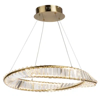 Artcraft Lighting Cylinder Led Pendant In Brushed Brass