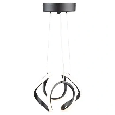 Artcraft Lighting Cylinder Led Pendant In Satin Black