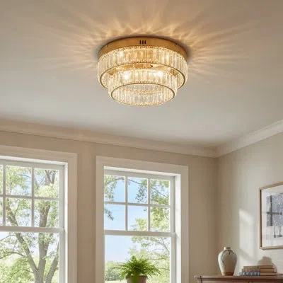 Artcraft Lighting Double Tier Led Flushmount Brushed Brass