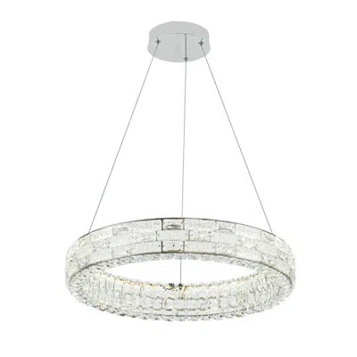 Artcraft Lighting Elegance - Integrated Led Chandelier - Chrome Finish - Crystal Glassware Shade In Polished Nickel