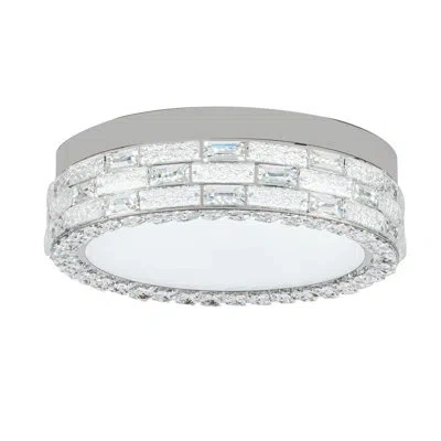 Artcraft Lighting Elegance - Integrated Led Flush Mount - Chrome Finish - Crystal Glassware Diffuser Shade In Polished Nickel