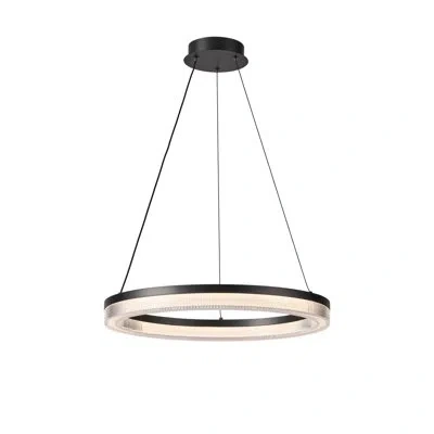 Artcraft Lighting Granados - Integrated Led Pendant - Black Finish - Ribbed Clear Diffuser Shade