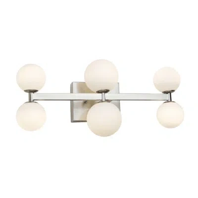 Artcraft Lighting Hadleigh 6-light Led Armed Sconce In Brushed Nickel