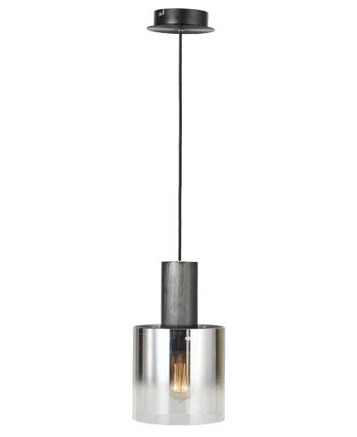 Artcraft Lighting Henley 8" Metal Smoke Glass Pendant In Black